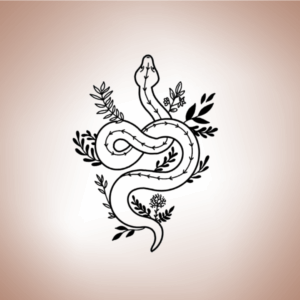 Tatouage Ephémère Serpents en Fleurs