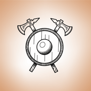 Bouclier viking avec haches croisées - Voyage