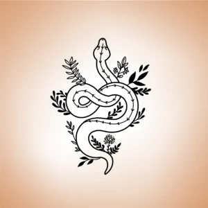 Tatouage Serpents en Fleurs