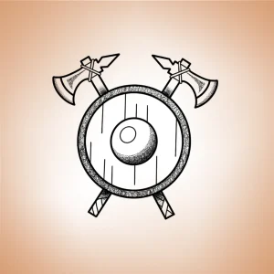 Bouclier viking avec haches croisées - Voyage
